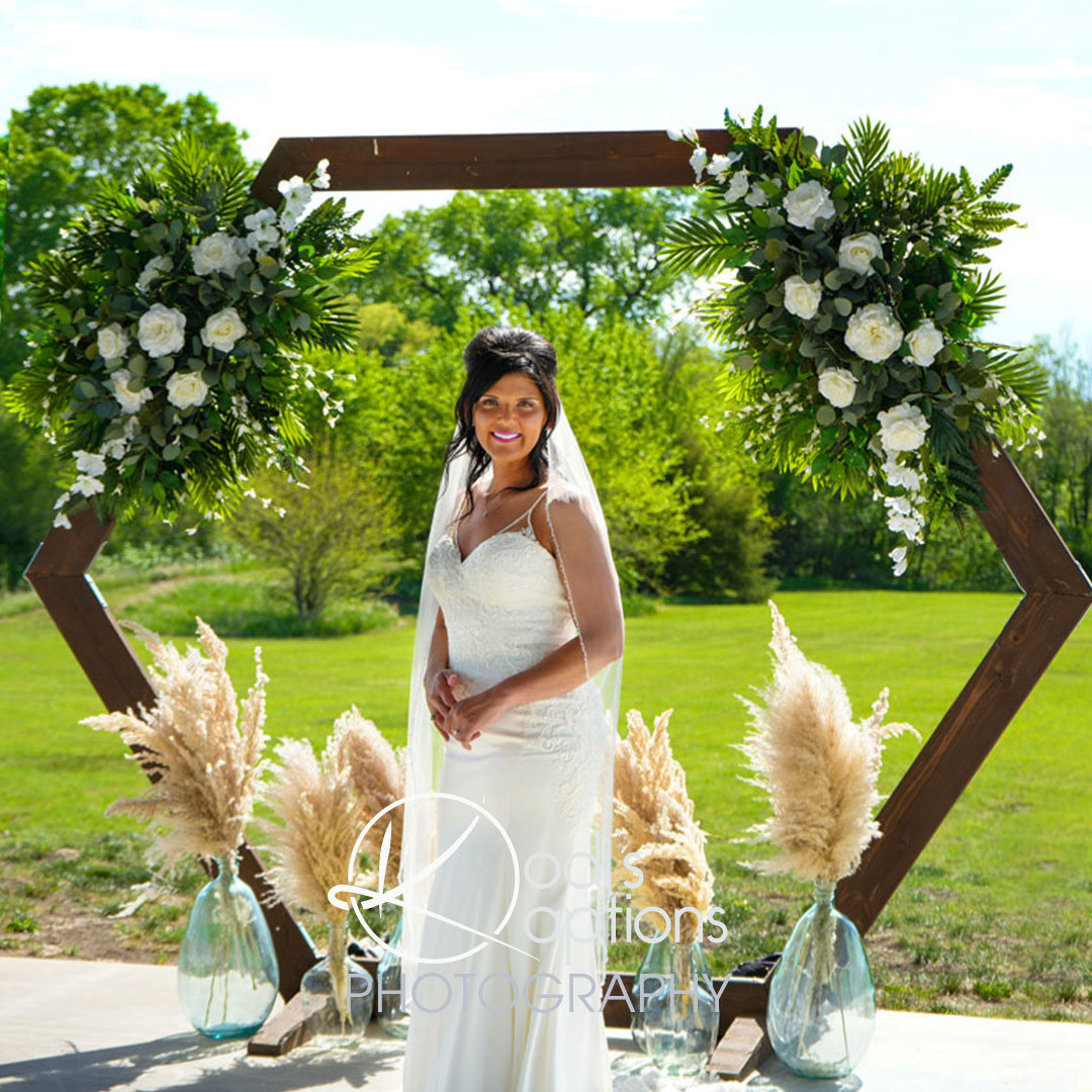 bride at alter johnson wedding 2023